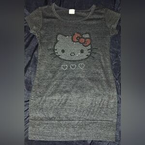 Hello Kitty Gray Rhinestone Fitted Top Girls Size L